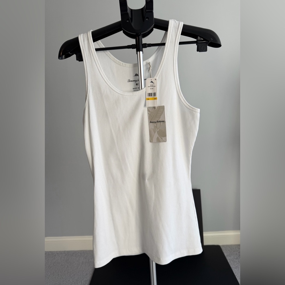 Tommy Bahama NWT womens Bahia rib stretch tank White size Med